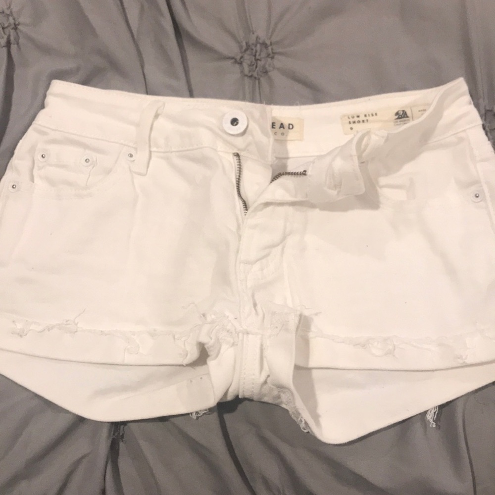 White jean shorts